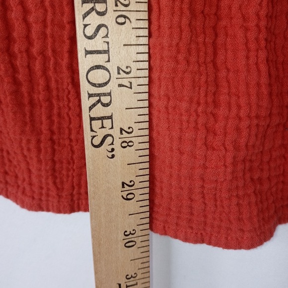 Indigo Rose Rust Color Orange Gauze Ruffle Sleeve Tiered Dress Women's 2x - Picture 8 of 9